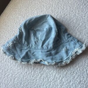 Denim Distressed Bucket Hat